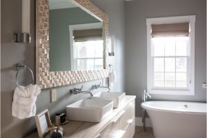 Jack and jill bathroom with double sink vanity and bathtub - Brucksch And Sons Contracting
