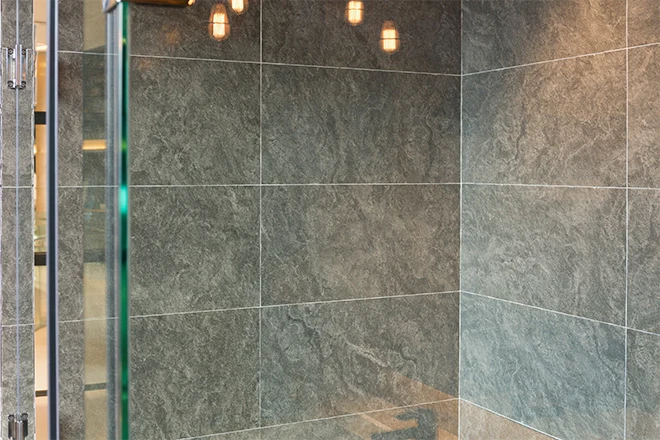 Stone shower interior
