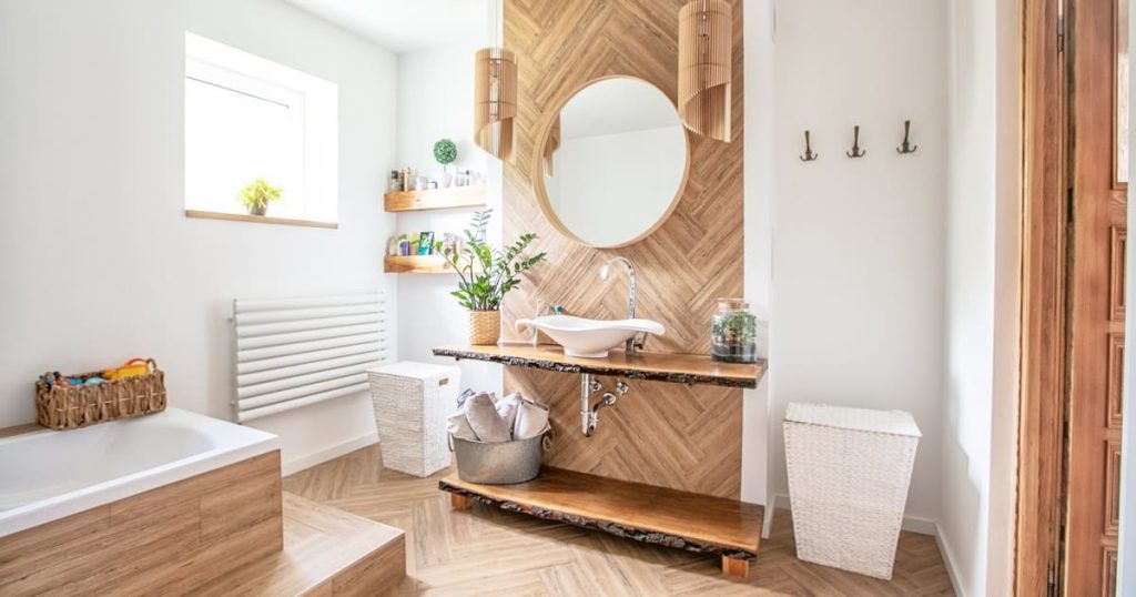 Modern luxury bathroom showing how to remodel a bathroom from start to finish.